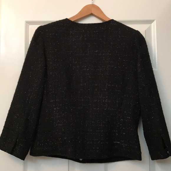 Laundry "Lady Jacket" subtle sparkle 3/4 sleeve cropped jacket. Sz 8 - Picture 5 of 6